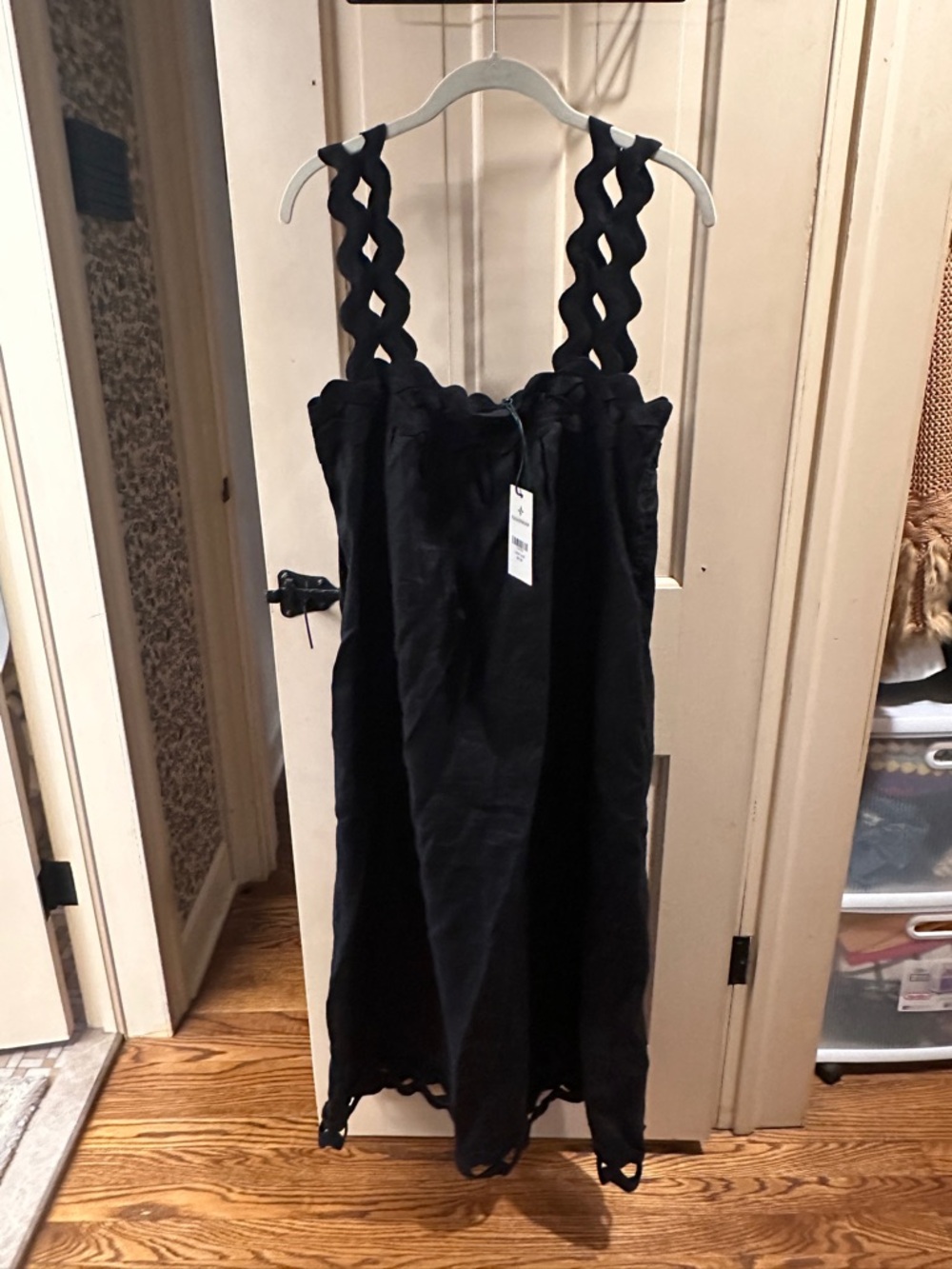 Tuckernuck Black Dress with Scalloped Straps
